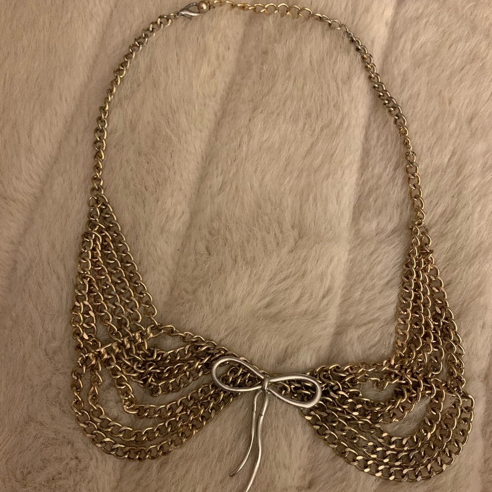 Collar necklace gold and silver tone